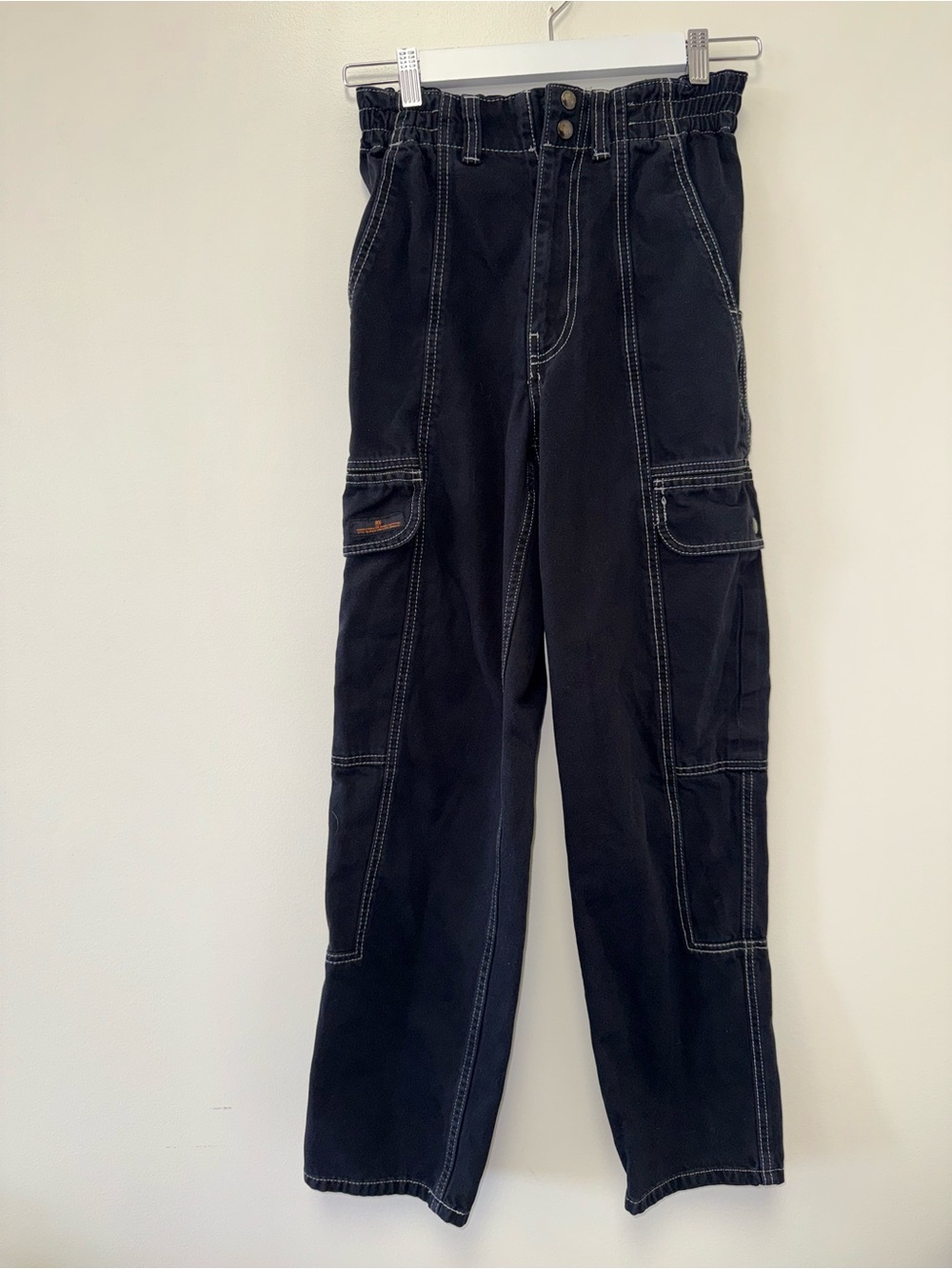 BDG (24) Black Denim Cargo Relaxed Skate Jeans